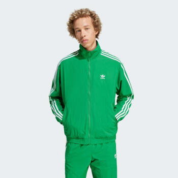 阿迪达斯 （adidas）男士外套三叶草棒球服运动服拉链夹克户外休闲时尚潮流绿色美版 Green XS