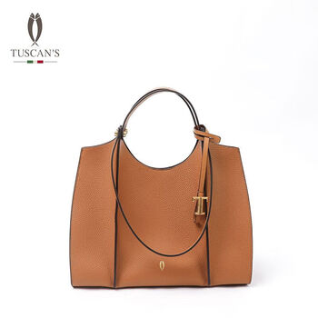 川布tuscans女包人鱼手提托特包女士单肩包包小众轻奢质感TS时代双鱼 摩卡棕
