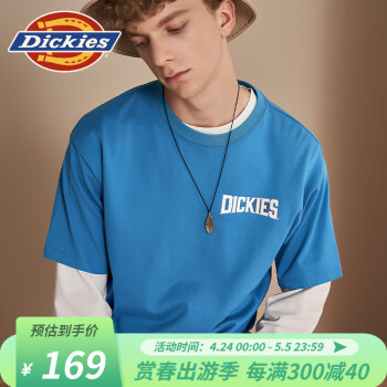 dickies短袖T恤男 印花短袖T恤 男士休闲圆领百搭上衣 DK009578 瓦利亚塔蓝 S