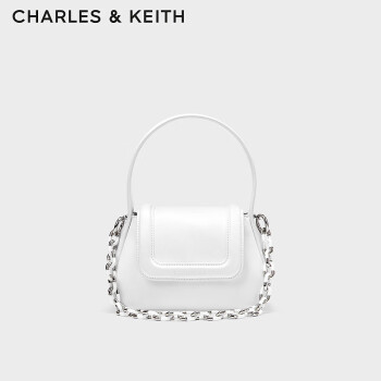 CHARLES&KEITH时尚拼色链条手提单肩包包女包女士CK2-50271084 White白色 S