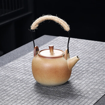 聚森围炉煮茶罐茶煮茶器陶壶煮茶壶配件碳烤火炉电陶炉陶壶烤奶茶壶 古鸣提梁壶 280ml