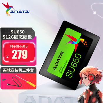 威刚(ADATA) SU650 SATA固态硬盘 高速读写 笔记本 台式机拓展 SATA3.0接口 SU650 512G