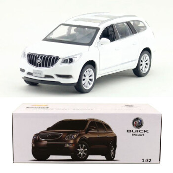 贝木惠合金模型仿真儿童玩具1:32别克昂科雷SUV运动版轿车声光回力汽车 白色