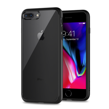 SPIGEN 保险杠外壳苹果8 plus手机壳边框 适用于iPhone8plus防摔保护壳 新款 透明黑色