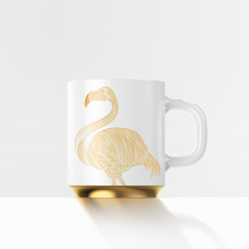 雷德夫（LEIDFOR） C2 陶瓷马克杯【正好】系列 咖啡杯 情侣结婚生日礼物杯子男生送老婆女茶杯 正好马克杯-白釉-火烈鸟