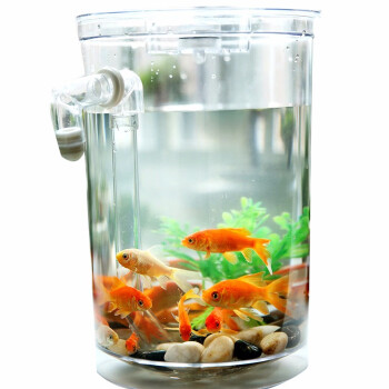 森森 鱼缸水族箱小型塑料亚克力鱼缸迷你生态桌面懒人鱼缸创意客厅鱼缸 懒人圆形鱼缸14.5*24cm