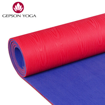 杰朴森（GEPSON） 杰朴森5mm天赋天然橡胶瑜伽垫男女健身垫专业加宽防滑瑜珈垫土豪 宝石红/海洋蓝 5mm