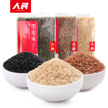 人民食品 三色糙米1.5kg五谷杂粮红米黑米糙米粗粮独立包装