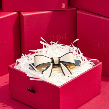 Alexandre De Paris巴黎亚历山大戴安娜系列8公分发夹女发卡  X米色礼盒装