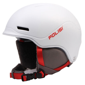 POLISI 專業滑雪頭盔單雙板滑雪裝備護具男保暖防撞雪盔雪帽安全帽滑雪裝備男士 白色 L碼