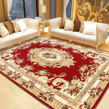 青格勒 欧式地毯客厅茶几卧室床边毯手工立体剪花加厚会议室办公酒店 1255R酒红色 200x300CM