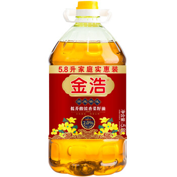 金浩（JINHAO） 食用油 低芥酸特香菜籽油 5.8L非转基因 物理压榨