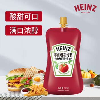 亨氏(Heinz) 番茄酱 袋装番茄沙司 意大利面薯条酱 320g 卡夫亨氏出品