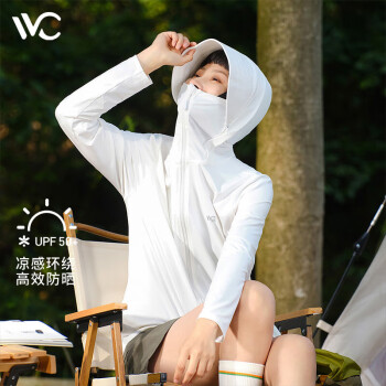 VVC防曬衣服女士夏季時尚冰絲涼感透氣防紫外線短外套披肩出遊騎行外套 簡約白
