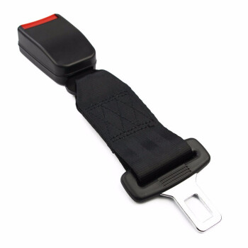鹿途 汽车安全带可伸缩 加长连接头 儿童座椅保险带头 25cm长度黑色延长带 舌2.1cm