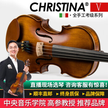 克莉丝蒂娜（Christina）手工实木小提琴初学入门考级进阶儿童成人大学生专业乐器v04 V04新款哑光 4/4身高155cm以上