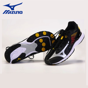 美津浓（MIZUNO）跑步鞋儿童运动鞋防滑球鞋男童训练鞋减震耐磨儿童鞋子K1GC222251 黑色 34码
