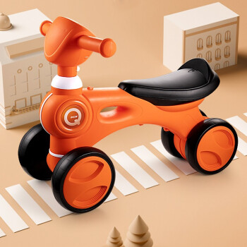 锋达玩具 儿童平衡车幼儿滑行车学步车1-3岁宝宝扭扭车带音乐玩具车可坐人 橙色