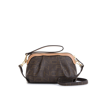 菲安妮Fion/ 手抓包 复古云朵包斜挎褶皱质感零我 啡/驼