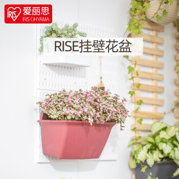 愛麗思（IRIS）長方形塑料吊掛花盆吊蘭壁掛式室外陽台園藝種植花盆 250紅色