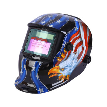 锐麻   全盔式电焊面罩焊工氩弧焊防护面罩自动太阳能变光焊帽 黑鹰 均码 