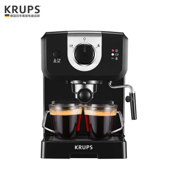 krups克鲁伯（KRUPS）咖啡机 意式家用半自动自带奶泡器 小型一体机 XP320880