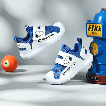 SNOOPY史努比童鞋儿童运动鞋夏季男女童单网透气时尚学步鞋2052蓝白24