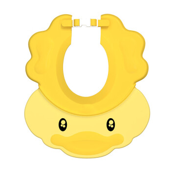 宝贝时代（Babyyuga）小黄鸭儿童洗头帽 男女宝宝洗澡帽 小孩可调节护耳浴帽硅胶洗发帽 黄色
