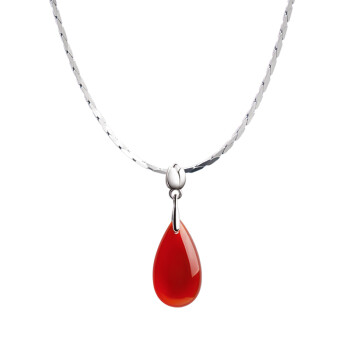 石头记（istone）花语红玛瑙吊坠925银项链女款本命年红节日礼物