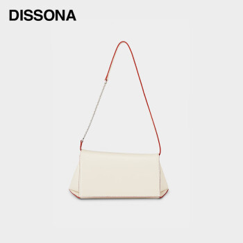 DISSONA迪桑娜腋下包GEO映像2022新款包包女夏欧美小方包单肩包真皮女包 白色