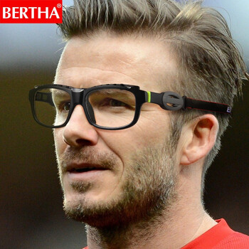 贝尔莎(BERTHA)篮球眼镜近视运动眼镜足球专业护目镜防雾抗冲击防护眼镜框0048 亮黑色 单买镜框