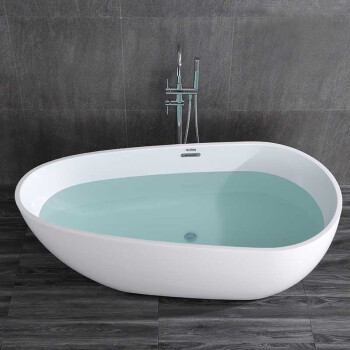 艾戈恋家 日式深泡浴缸网红家用浴缸 成人薄边独立式浴缸简易亚克力浴盆浴池 白色（不含龙头） 1.3米