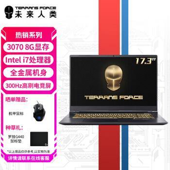 未来人类（Terrans Force）T7 英特尔酷睿i7 17.3英寸游戏本 笔记本电脑(i7-11800H 32G 1T PCIe SSD RTX3070独显直连 300Hz 100%sRGB)