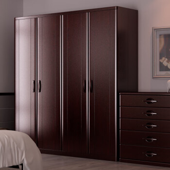 双叶家具全实木衣服柜现代简约大卧室整体组合 胡桃色 3门 整装