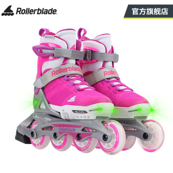 Rollerblade轮滑鞋儿童男女闪光溜冰鞋大童可调全套装FLASH进口款透气旱冰鞋 FLASH粉色 L（36.5-40.5码）