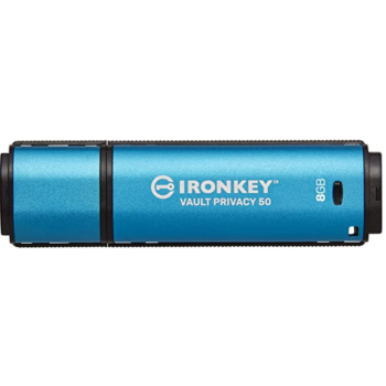 Kingston IronKey Vault Privacy 50/50C U盘闪存加密USB驱动器 蓝色 USB-A 8G