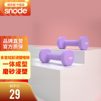 snode斯諾德小啞鈴男女士家用鍛煉純鐵包膠兒童運動健身器材肌肉 紫色一對【0.45kg*2】