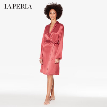 LA PERLA女士睡衣SILK系列奢华真丝中长款睡袍可外穿 R198玫瑰色 S