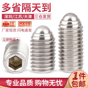 佰瑞特（bairuite）M2-M16 304不锈钢波珠定位珠内六角波子螺丝波仔紧定弹簧球头柱塞 M2.5*4【10粒】