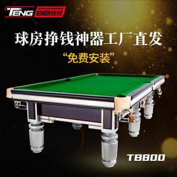 腾勃（TB）台球桌商用球房赛事钢库青石板自动回球中式黑八家用会所比赛台 TB-800银色圆腿(送货免费安装)