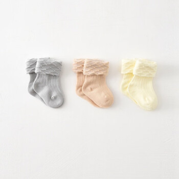 童泰四季0-12个月宝宝中筒婴童袜3双装 TQD23209 男款 6-12个月 