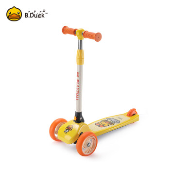 B.Duck小黄鸭儿童滑板车闪光可折叠伸缩初学者滑滑车踏板车bduck 黄色
