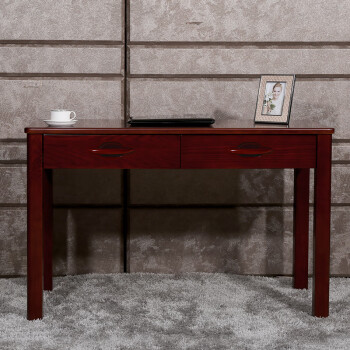 顺心现代中式书房书桌实木书桌电脑桌水曲柳写字台家用实木桌子 琥珀红1200-1书桌