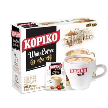 可比可（KOPIKO）速溶原味白咖啡 三合一咖啡粉冲调饮品24包720g固体饮料 印尼进口