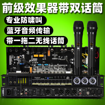 depusheng REV3800前级效果器防啸叫KTV舞台家用K歌双混响话筒模拟均衡K歌无线麦克风 REV3800效果器（带双手持）