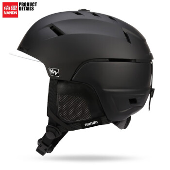 南恩 NANDN滑雪头盔可调节透气孔单双板装备护具2020年新款 黑色 L