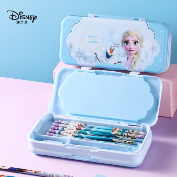 迪士尼(Disney)小学生笔盒 3层大容量文具盒 甜美多功能铅笔盒女孩 冰雪奇缘P88103