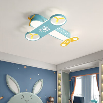 雷士（NVC）照明（NVC） 卡通风扇灯创意儿童房灯男孩女孩房间卧室灯小飞机吊 【飞跃】40瓦64cm 壁控三色调光