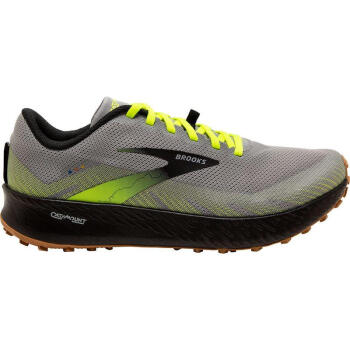 布鲁克斯（BROOKS）男士跑步鞋Catamount Trail 耐磨防滑减震户外慢跑鞋 Grey/Nightlife/Black 8.0
