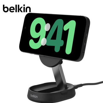 貝爾金（BELKIN）蘋果無線充電器 Qi2認證磁吸無線快充 便攜可折疊 iphoness15W快充 兼容MsgSafe WIA008黑